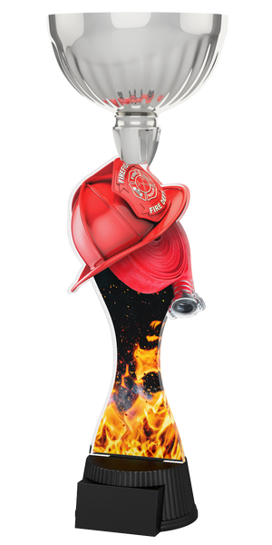Feuerwehr-Pokal ACUPC 17 S in Silber aus der Serie ACUPC Silber mit
rotem Feuerwehrhelm, Feuerwehrschlauch, Flammenmotiv auf
geschwungenem Acryl und schwarzem Sockel. Ideal als Auszeichnung
für Feuerwehrwettbewerbe und Siegerehrungen.