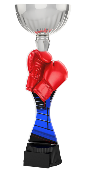 Box-Pokal ACUPC 18 S in Silber mit roten Boxhandschuhen, blauem
Boxring-Motiv auf geschwungenem Acryl und schwarzem Sockel. Ideal
als Auszeichnung für Boxturniere und Siegerehrungen