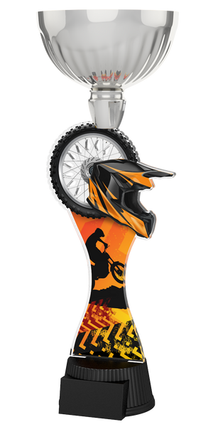 Motocross/Enduro-Pokal ACUPC 29 S in Silber mit Integralhelm, Stollenrad,
Action-Silhouette auf geschwungenem Acryl und schwarzem Gravursockel.
Ideal als Auszeichnung für Rennen und Siegerehrungen.
