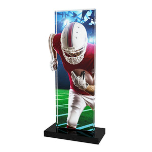 Acryl Trophäe American Football (Spieler), 10 mm Acryl, schwarzer Acrylsockel; Text/Logo druckbar.