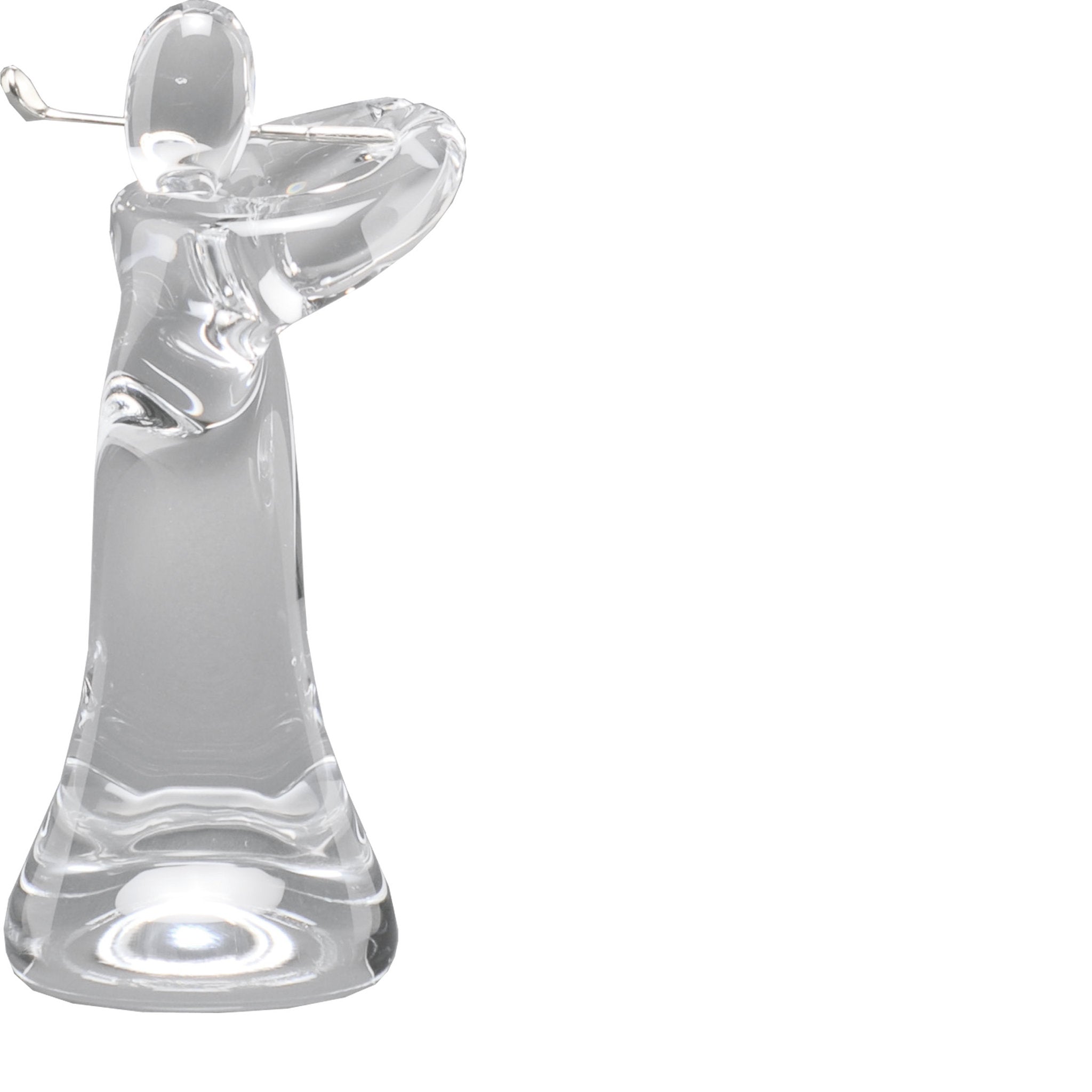 Massive Glasfigur aus klarem Glas in Form eines Golfspielers, geeignet für sportliche Ehrungen und Turniere.

Golfer zeigt eine abstrahierte Spielfigur in der Bewegung des Abschlags. Die Haltung wirkt konzentriert und ruhig, der Moment ist klar eingefrore