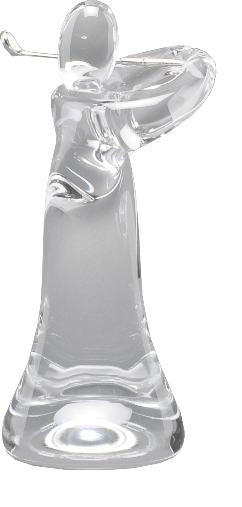 Massive Glasfigur aus klarem Glas in Form eines Golfspielers, geeignet für sportliche Ehrungen und Turniere.

Golfer zeigt eine abstrahierte Spielfigur in der Bewegung des Abschlags. Die Haltung wirkt konzentriert und ruhig, der Moment ist klar eingefrore