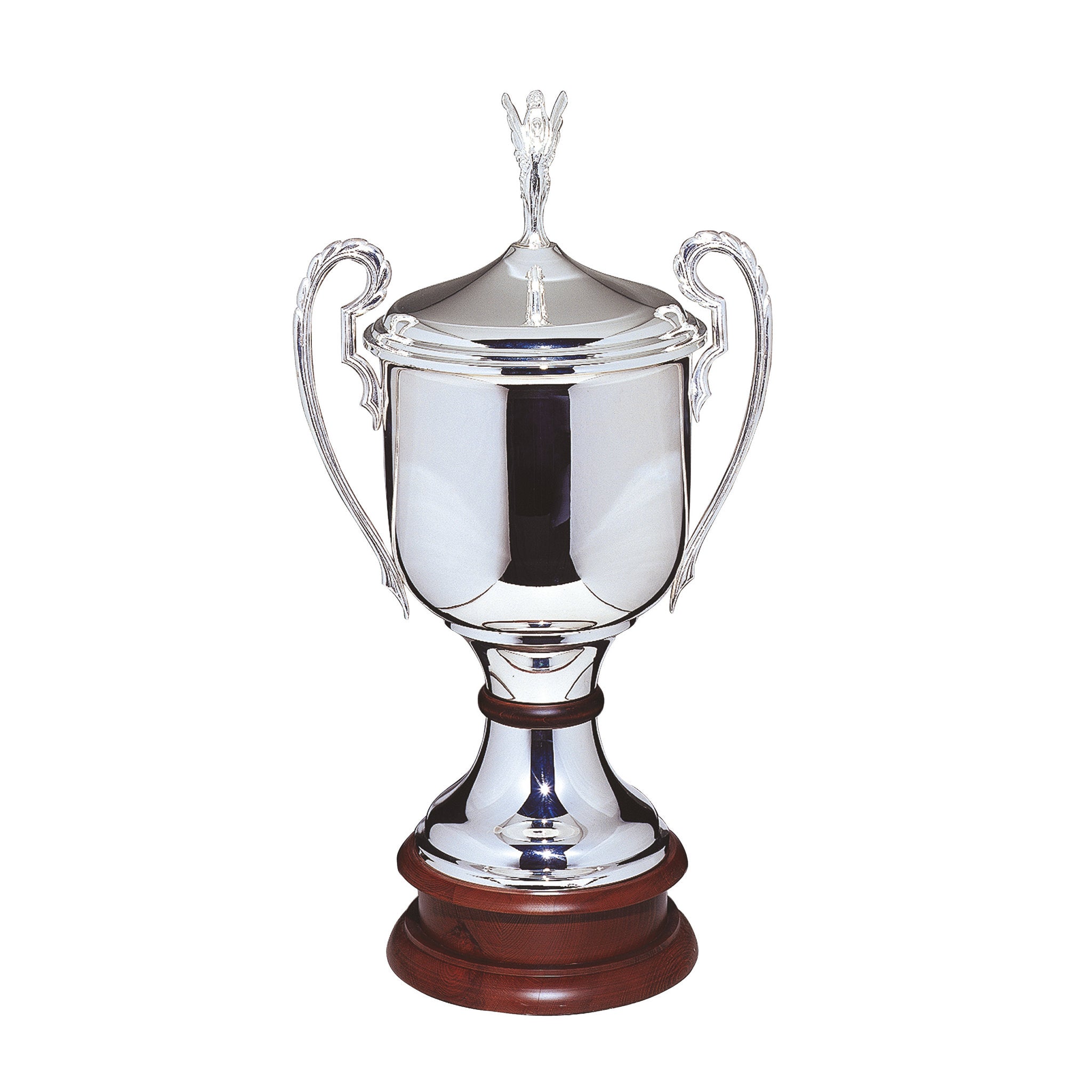 Der Pokal Europa mit Deckel verkörpert klassischen Luxus und stilvoll erhabene - fast andere übertrumpfende - Siegerkultur in ihrer vollendesten Form. Der silberfarbene Pokal wird von geschwungenem Henkeln gerahmt und durch einen passenden Deckel vervollk