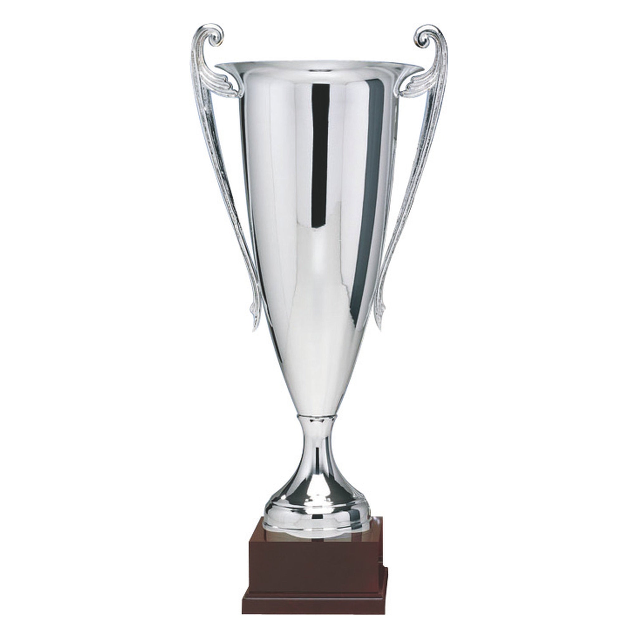 Der Pokal Magnum Silber beeindruckt durch seine schlanke, wertige und herausragende Form. Der silberfarbene Kelch wirkt ausbalanciert und elegant - die langen Henkel unterstreichen die vertikal edle Ausrichtung und verleihen dem Design eine besondere Note