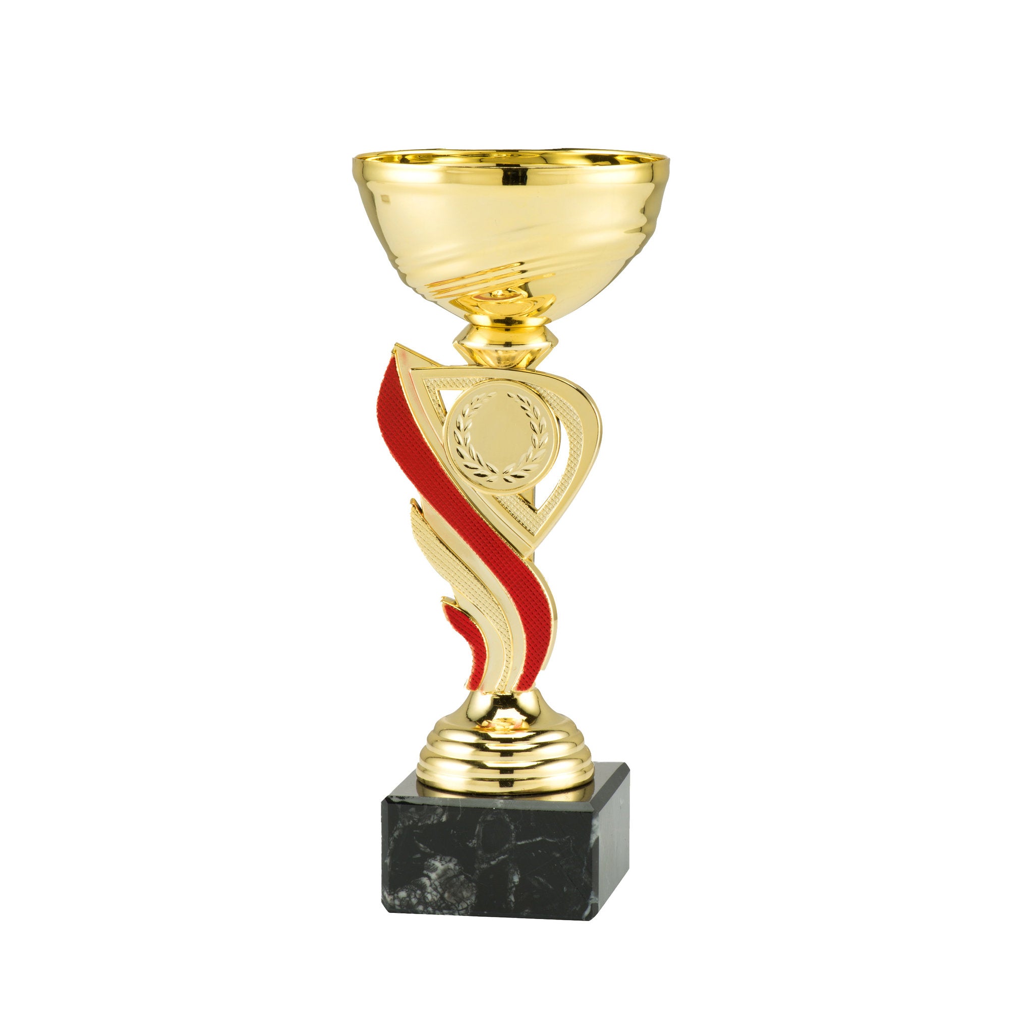 Der Pokal „Klatschmohn“ besitzt eine schlanke, vertikal geführte Form mit rund geöffnetem, goldfarbenem Kelch. Der Kelch ist glatt ausgeführt und leicht nach außen gezogen.

Der Mittelteil zeigt eine geschwungene Linienführung. Ein rotes, bandförmiges Far