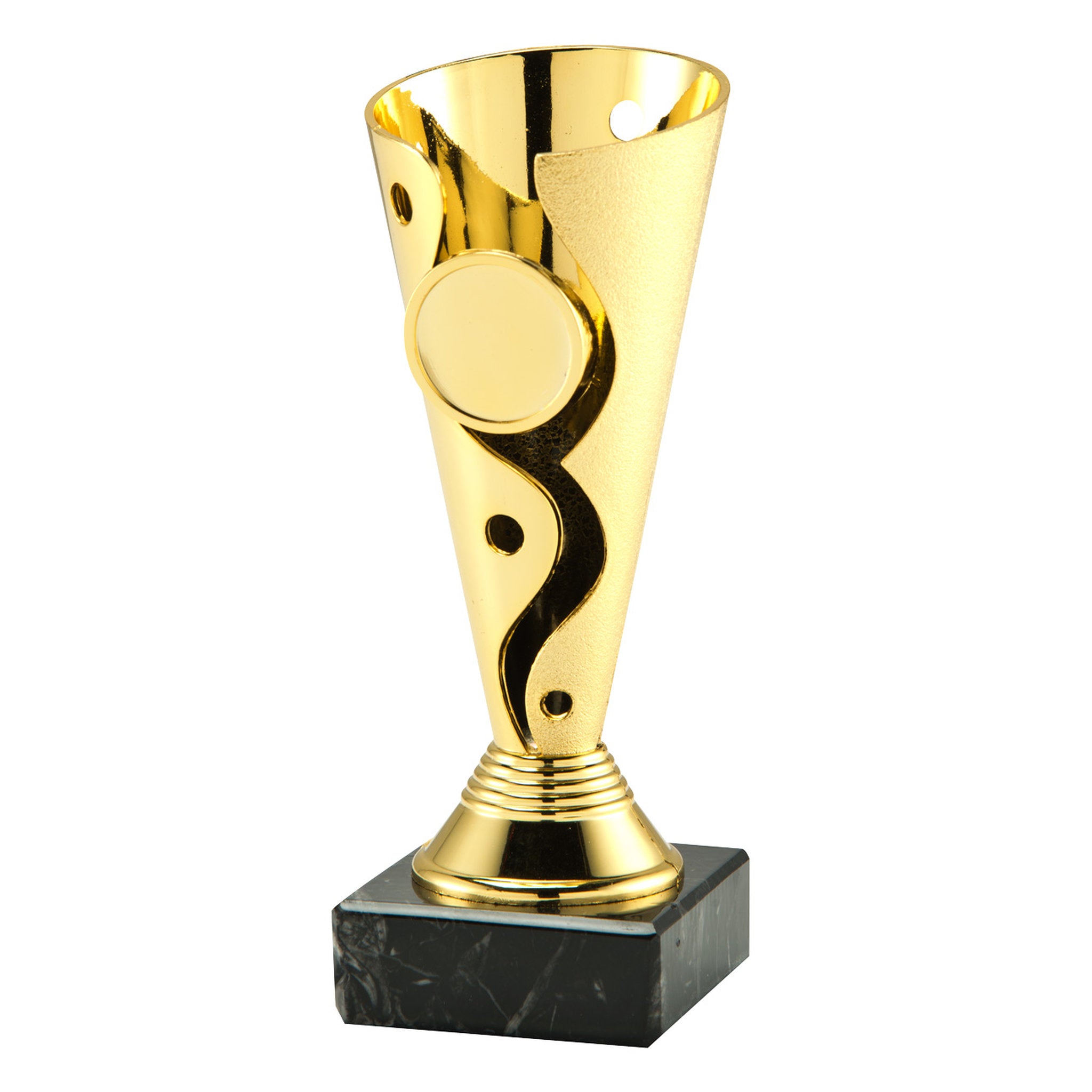 Der Pokal Musketier Color ist eine moderne und zugleich wertige Lösung für Kinder- und Jugendbewerbe. Die geschwungene, dynamische Form hebt ihn optisch von klassischen Pokalen ab und verleiht jeder Siegerehrung eine zeitgemäß moderne Note. Dabei bleibt d