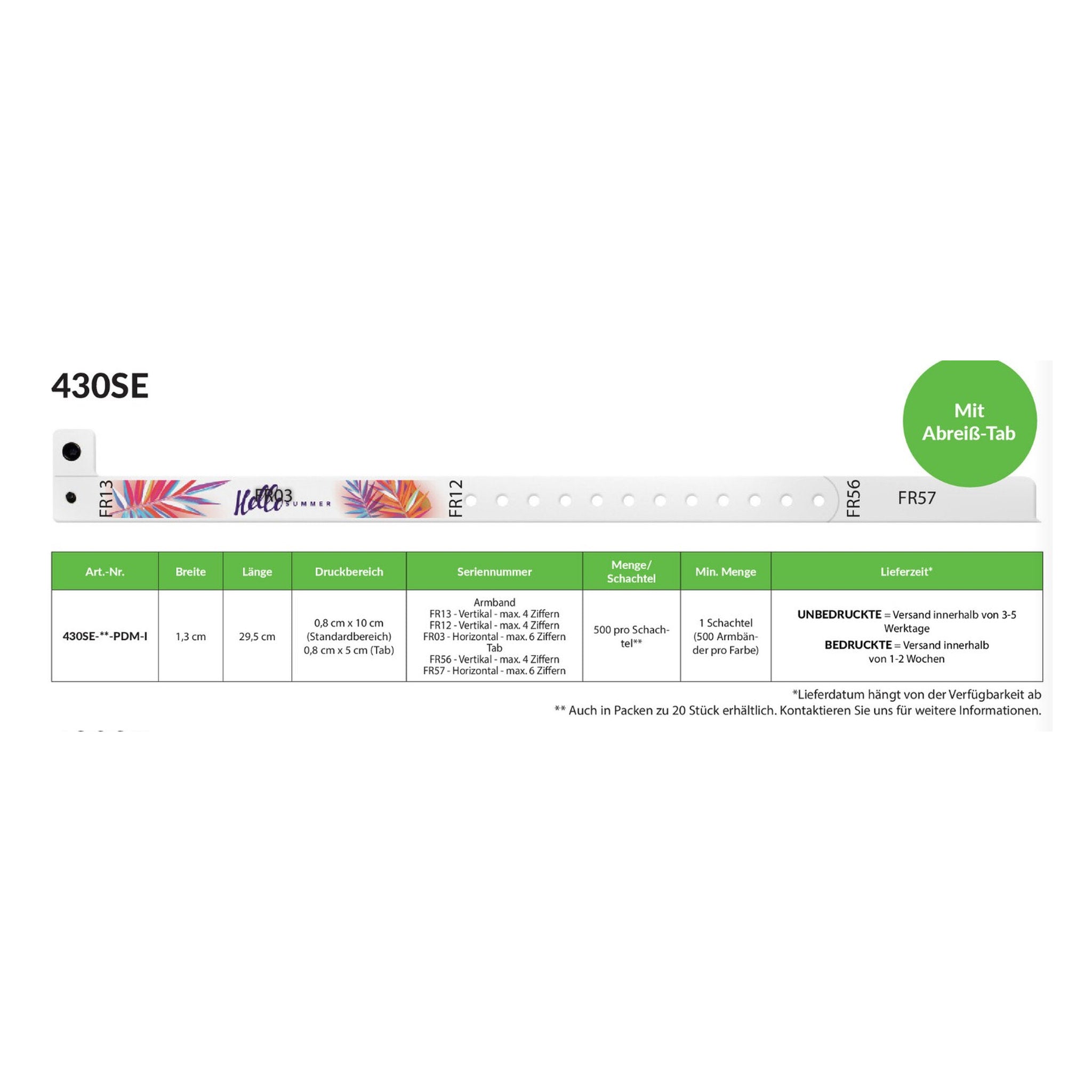 430SE Armband,430SE-PDM-I,Armbaender Vinyl Armbaender,Kontroll,Vinyl Event Armband