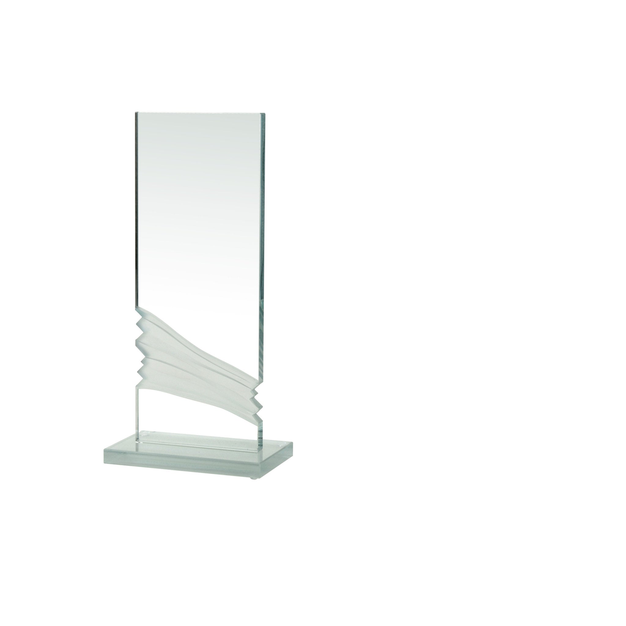 Sandgestrahlte Glastrophäe aus klarem Glas mit strukturierter Oberfläche, geeignet für ausdrucksstarke Auszeichnungen.

Die Trophäe wirkt wie von Magie geformt. Die sandgestrahlte Oberfläche bricht das Licht weich und erzeugt eine spannende Tiefenwirkung.