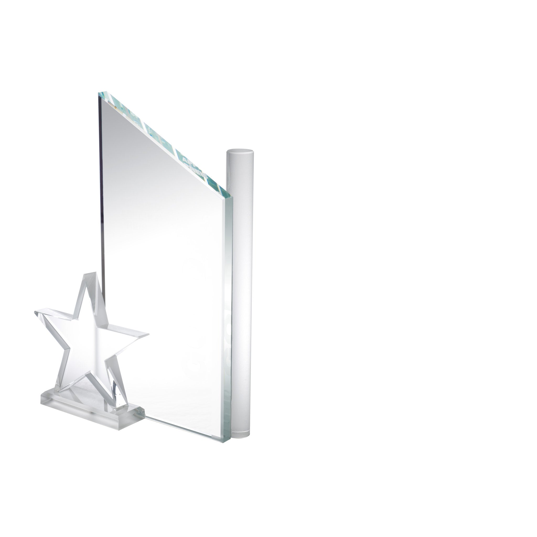 Massive Glastrophäe aus klarem Glas mit rundem Element und Stern, geeignet für besondere Ehrungen.

El Paso kombiniert klare Glasflächen mit einem runden Element und einem Sternmotiv. Diese Verbindung verleiht der Trophäe eine symbolische Wirkung, die an