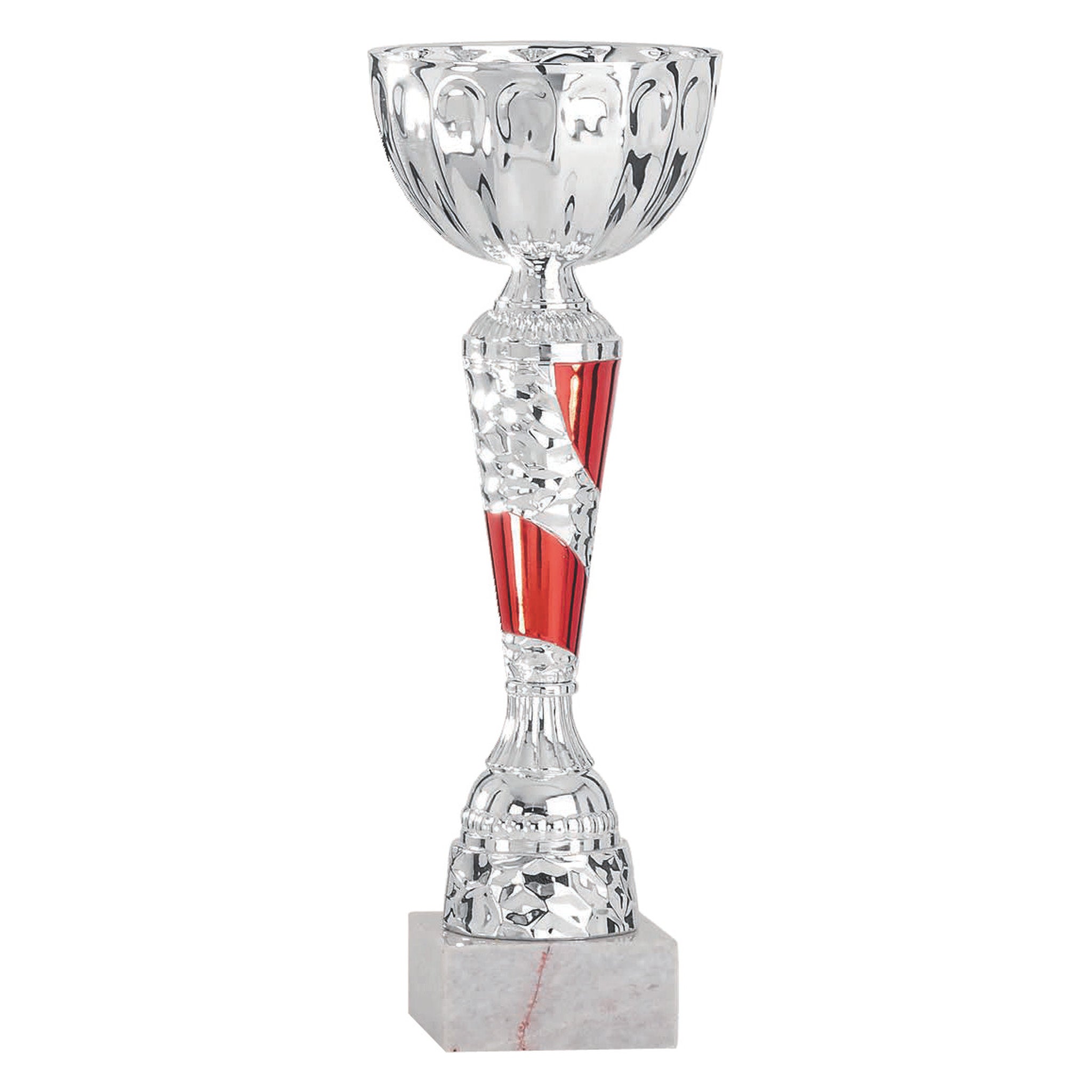 Der Pokal Austria zeigt eine markante Linienführung mit farblich abgesetztem Mittelteil. Die klassische Pokalform ist klar erkennbar und sorgt für eine wertige Präsentation - bei jeder Siegerehrung.

Dieses Modell ist aktuell im Sale erhältlich und bietet