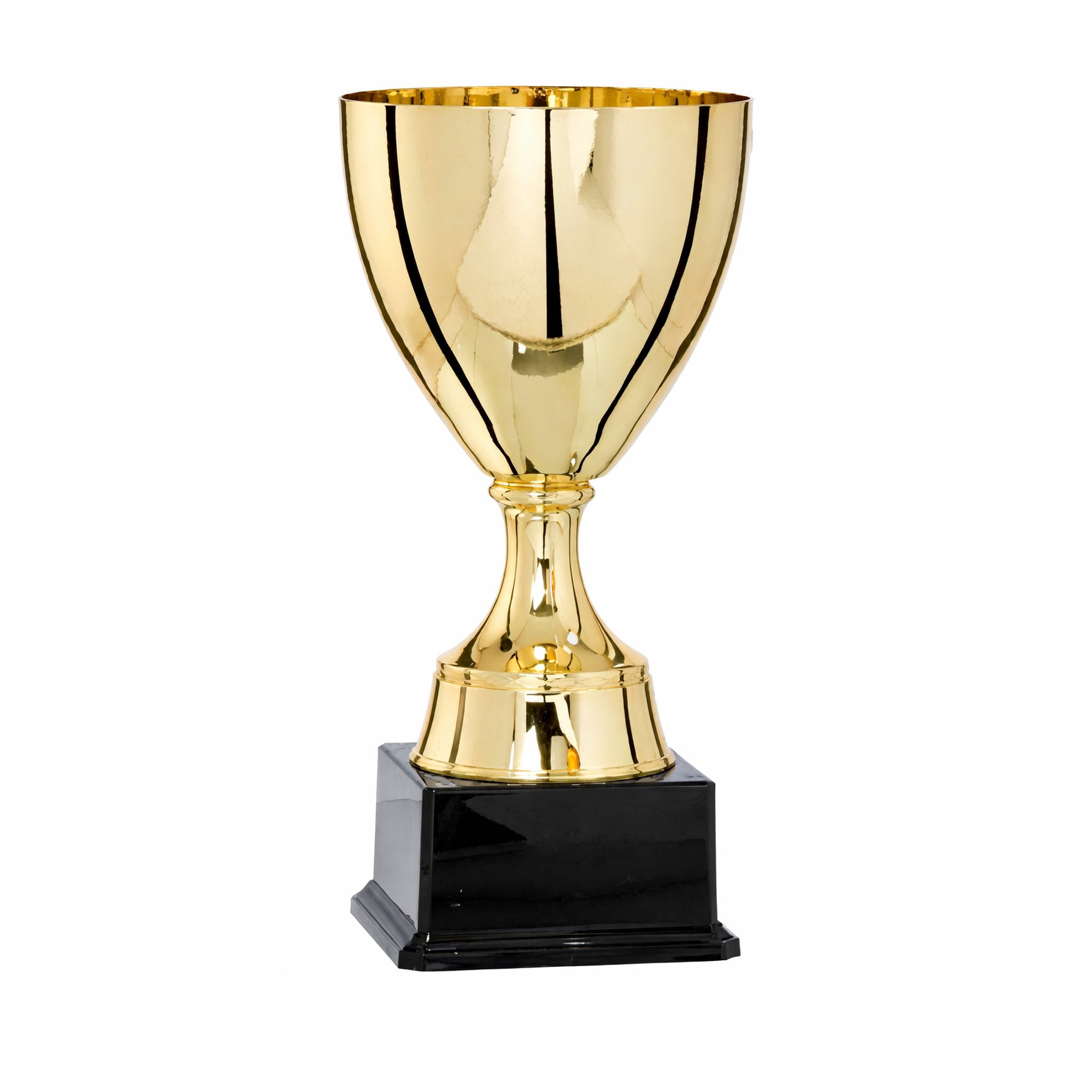 Der Pokal Arthur steht für klassische Siegerästhetik in goldfarbener Ausführung. Der klar geformte Kelch in Verbindung mit dem dunklen Sockel schafft ein vertrautes, repräsentatives Stimmungsbild, welches bei vielen Veranstaltung ein würdig wertschätzende