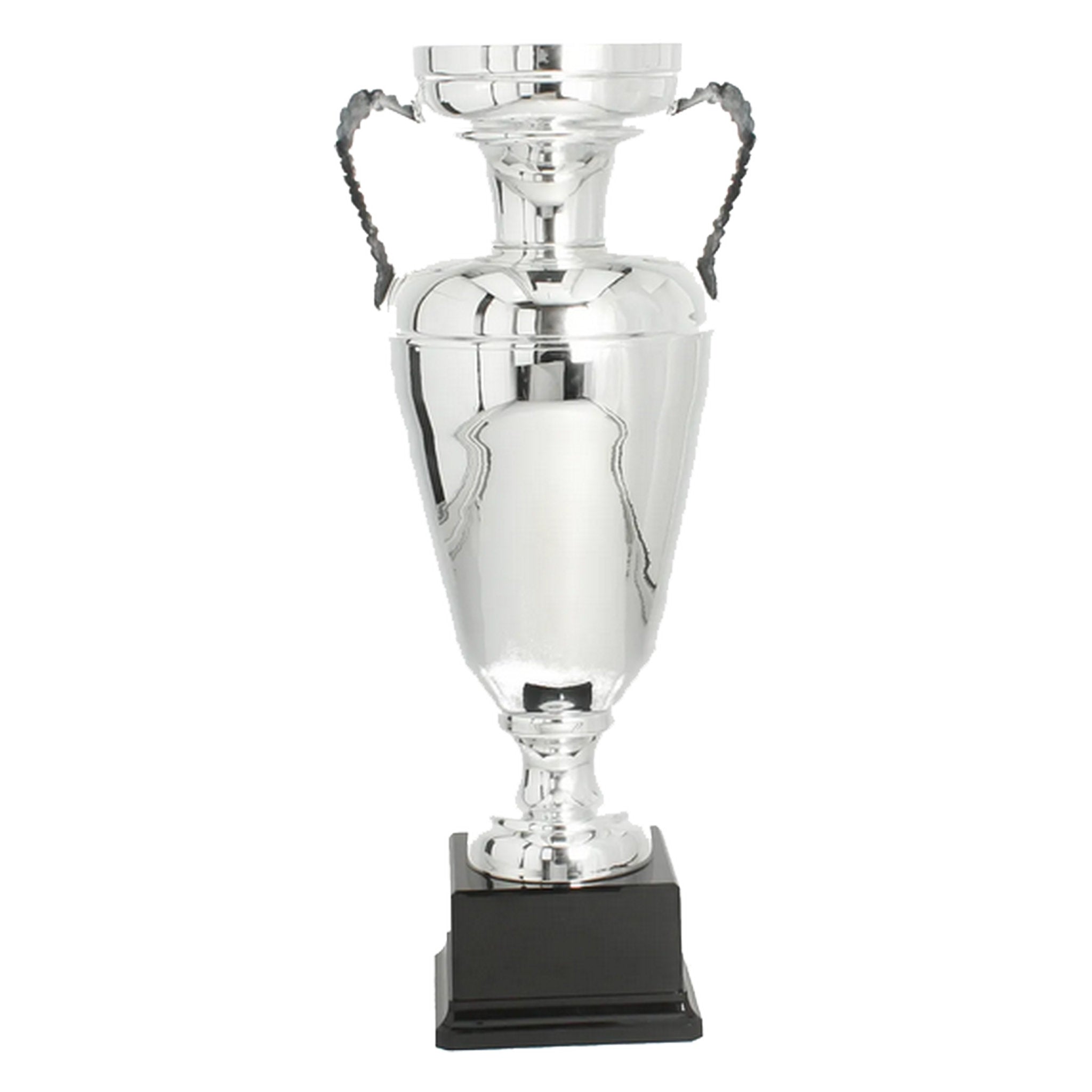 Der Pokal Edmund präsentiert sich schlank und würdevoll. Der silberfarbene Kelch wird von fein geformtem Henkeln gerahmt, die dem Pokal eine traditionsbewusste Note verleihen.

Das Mittelteil ist harmonisch proportioniert und führt in einen dunklen Sockel