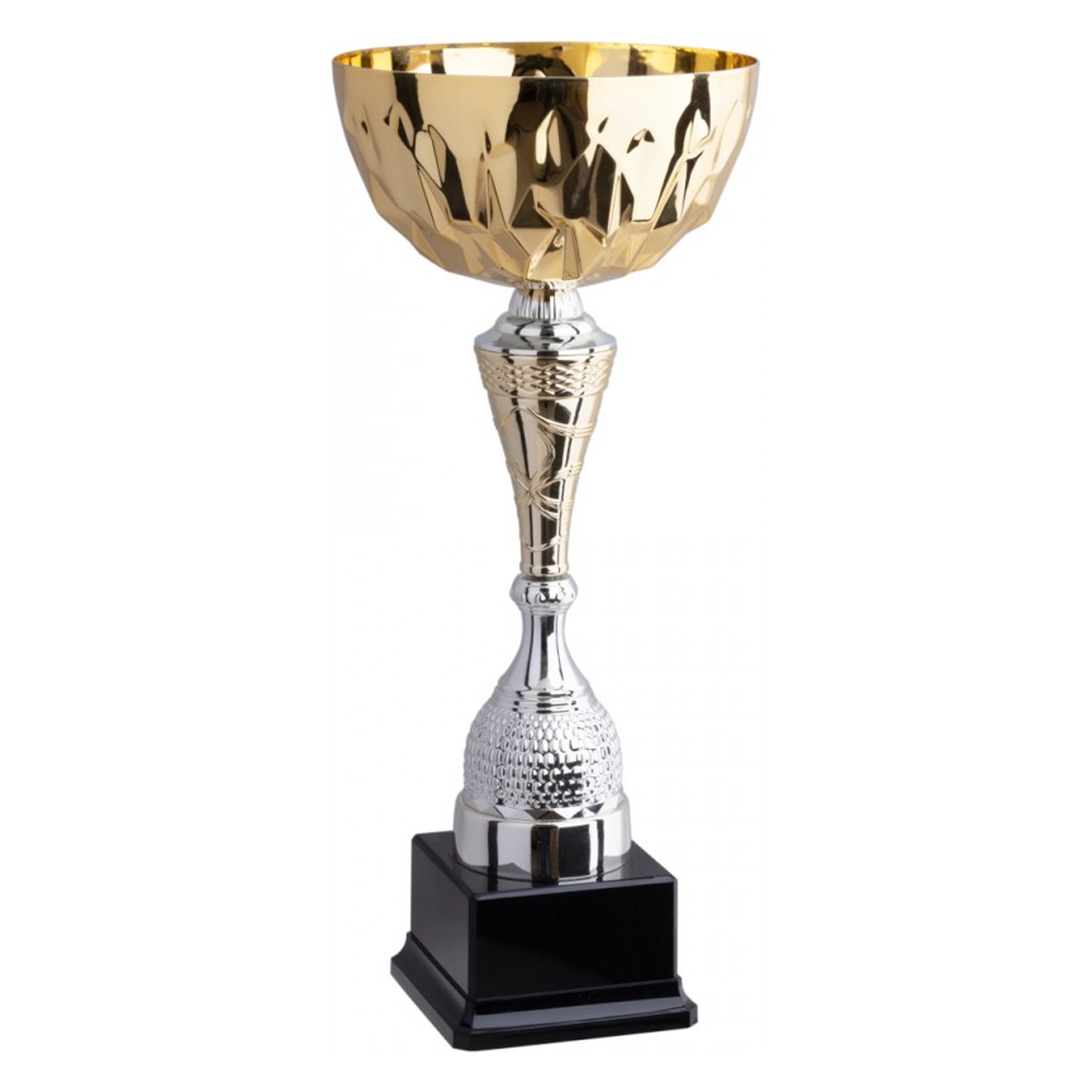 Der Pokal Magnolie Gold bringt Wärme und Strahlkraft in jede Siegerehrung. Der goldfarbene Kelch wirkt würdig und wertvoll, während die schlanke Linienführung eine moderne Leichtigkeit vermittelt.

Das strukturierte Mittelteil ergänzt die Gestaltung harmo