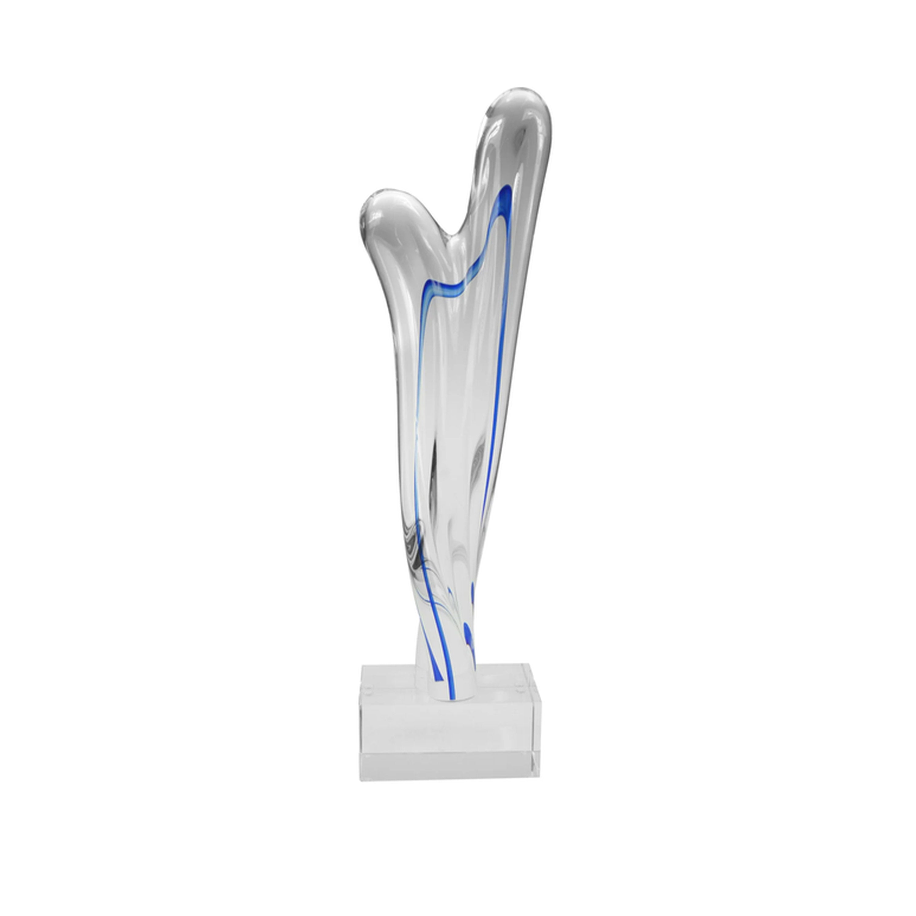 Handgefertigte Glasskulptur aus klarem Glas mit eleganter, aufstrebender Form und zartem Farbeffekt.

Heaven 25 wirkt schlank und leicht, fast wie eine Bewegung, die nach oben strebt. Die klare Glasform wird von einem feinen Farbeinschluss begleitet, der