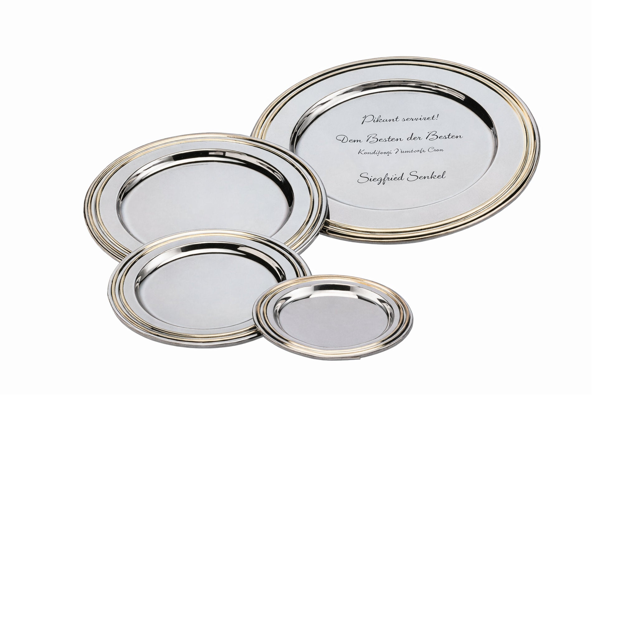 Der Silbersee ist ein formschöner Metallteller, hochwertig versilbert. Dieser elegante Teller eignet sich perfekt als Auszeichnung für besondere Leistungen in Sport, Kultur oder Wissenschaft.
