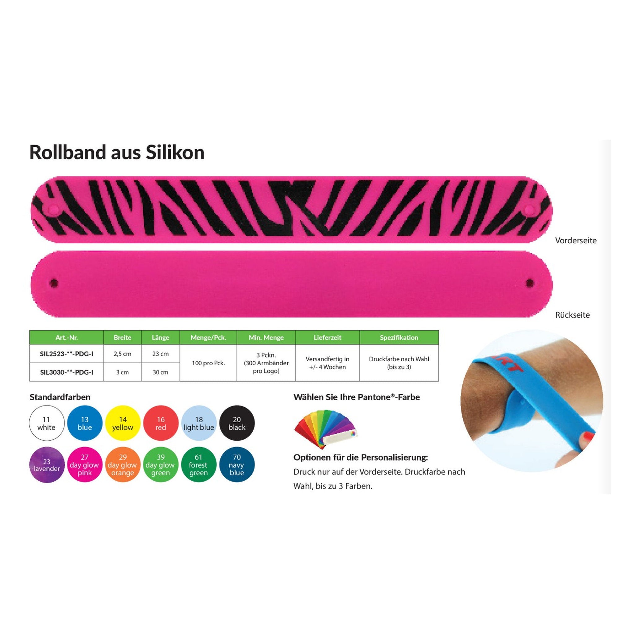 Armbaender Sonstige Armbaender,Besucher Armband,Event Armband,Identifikation Armband,Kontroll,Rollband Silikon,SIL2523-PDG-I,Silikon Armband