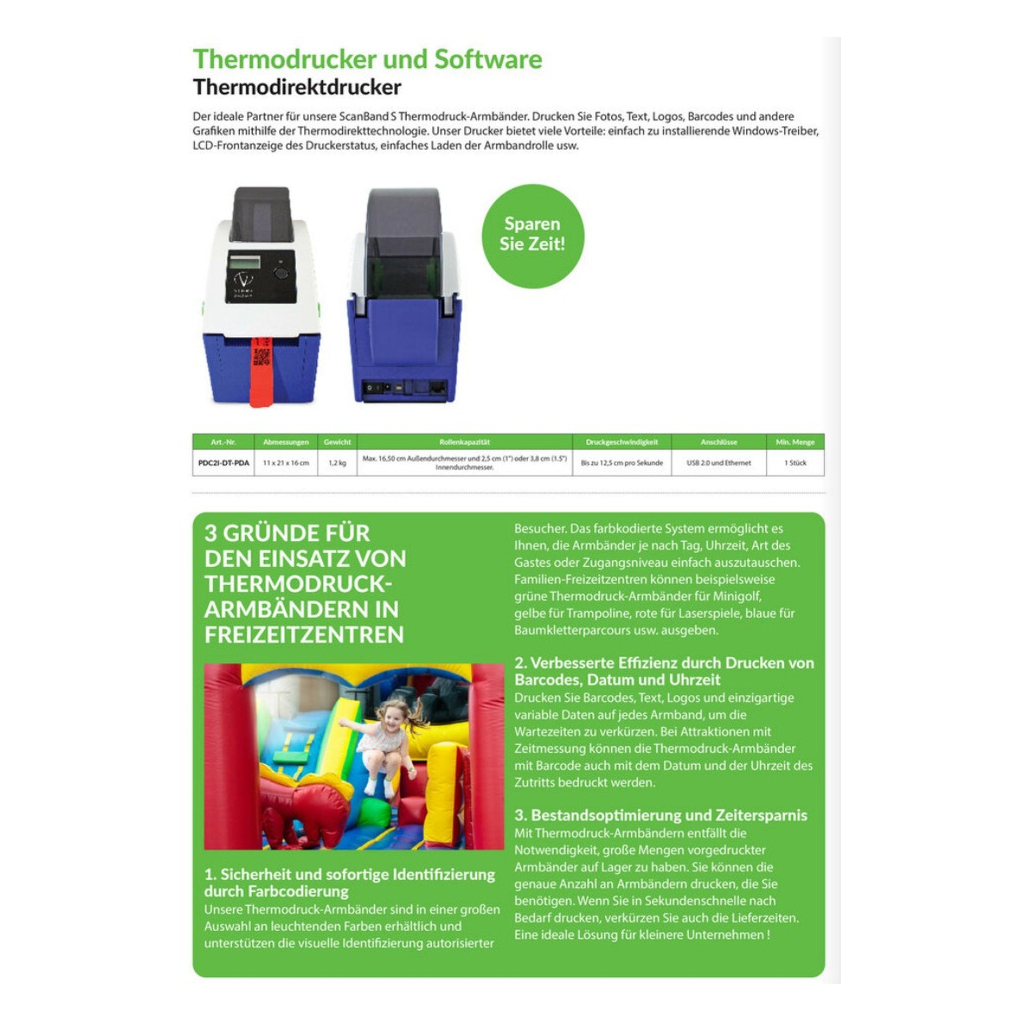 Armbaender Thermodrucker Und Software,Armband Drucker,Barcode Drucker,Kontroll,PDC2I-DT-PDA,QR Code Drucker,Thermodrucker
