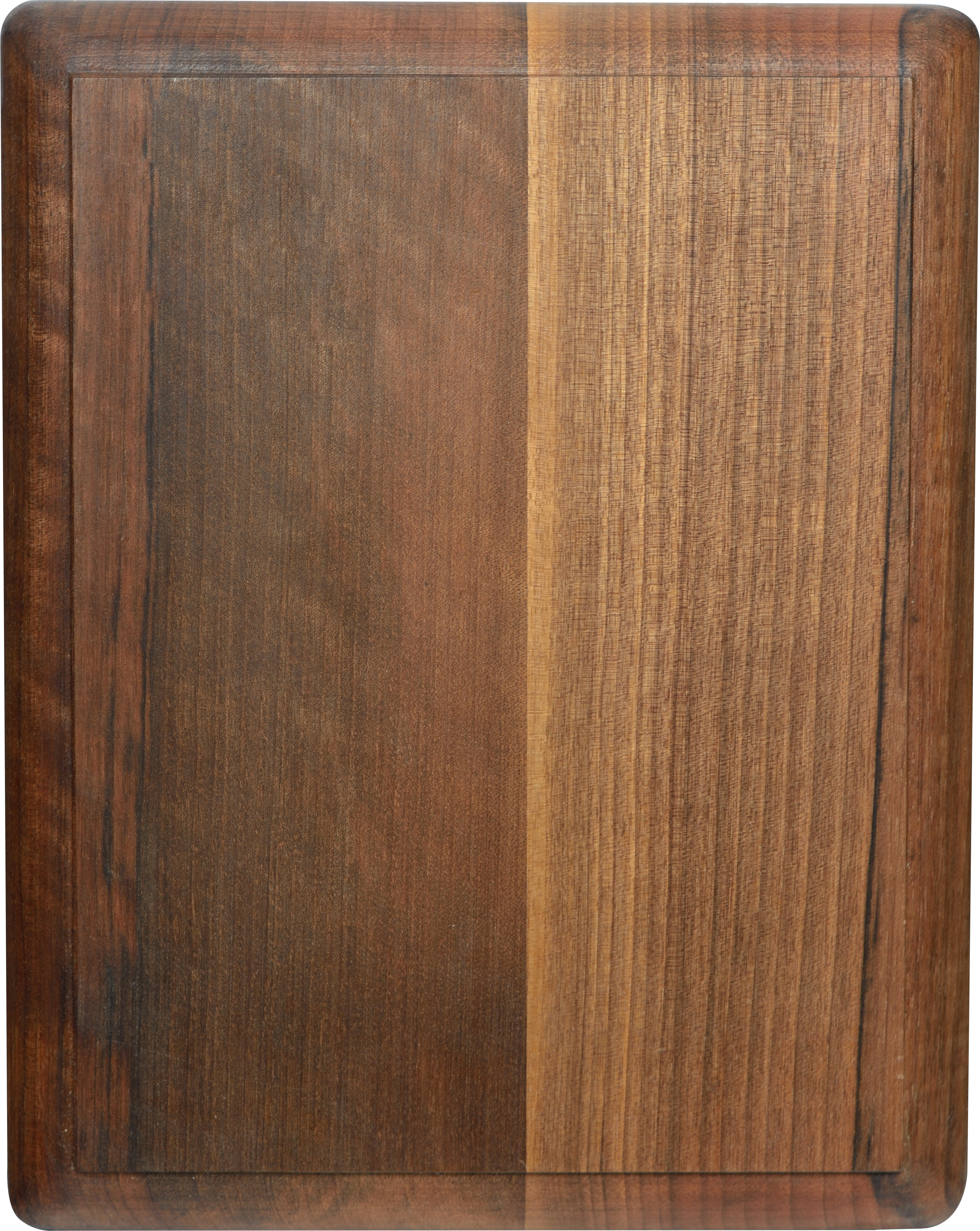 Walnussholz-Tafel mit schmalem, fein gemasertem
Holzrahmen und hochwertiger Metallplatte für individuelle
Gravuren und stilvolle Auszeichnungen.