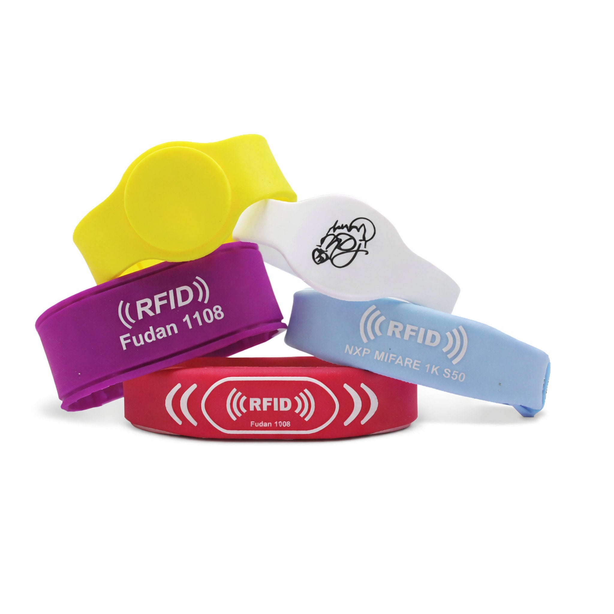 RFID-Armband aus Silikon, wiederverwendbar, mit integriertem RFID-Chip. Individuell bedruckbar oder geprägt.