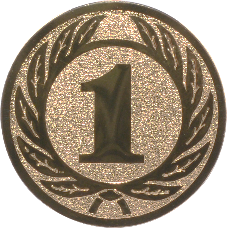 Emblem Zahl 1 Ø 25 mm Gold