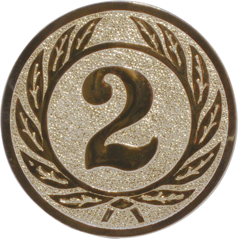 Emblem Zahl 2 Ø 25 mm Gold