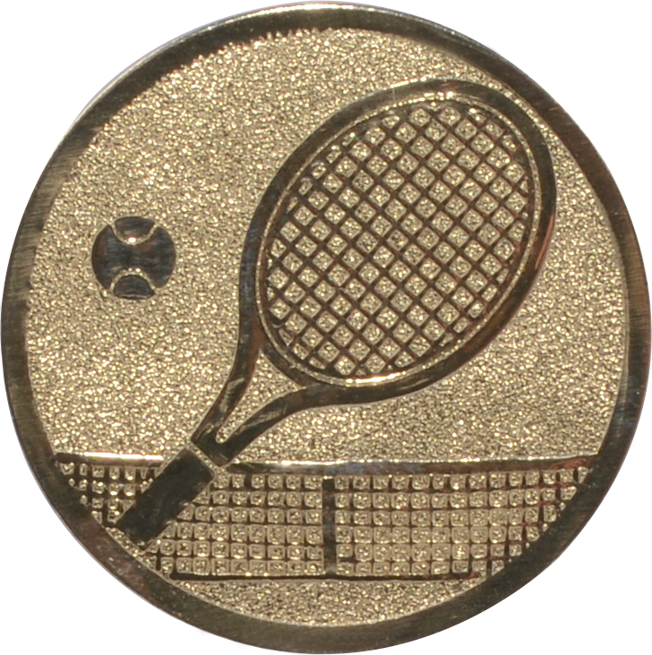 Emblem TENNISSCHLÄGER Ø 25 mm Gold