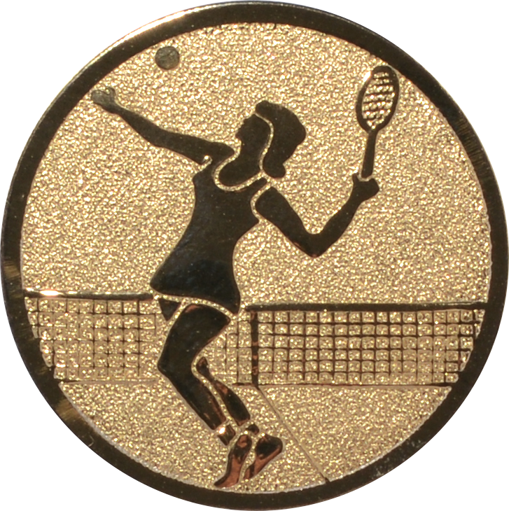 Emblem Tennisspielerinnen Ø 25 mm Gold