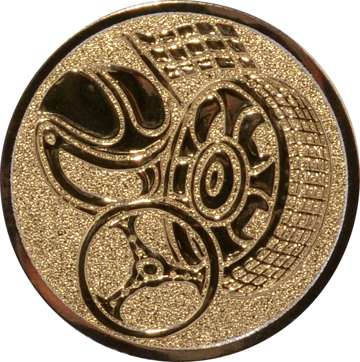 Emblem MOTORSPORT AUSRÜSTUNG Ø 50 mm Gold