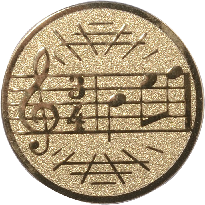 Emblem MUSIKNOTEN Ø 25 mm Gold