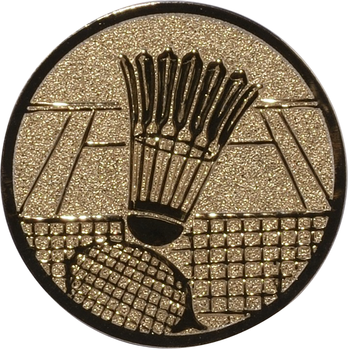 Emblem BADMINTON Ø 25 mm Gold