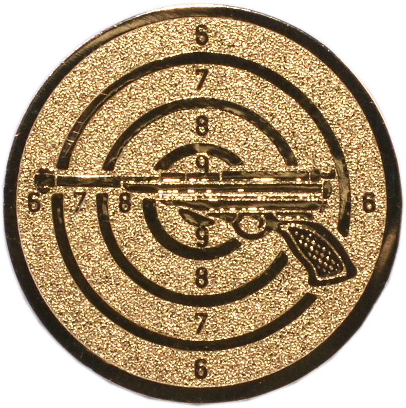 Emblem Pistole Ø 50 mm Gold