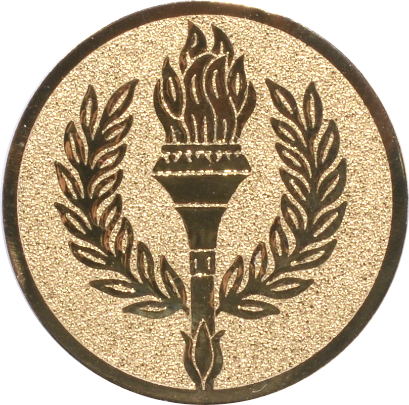 Emblem OLYMPISCHE FACKEL Ø 25 mm Gold