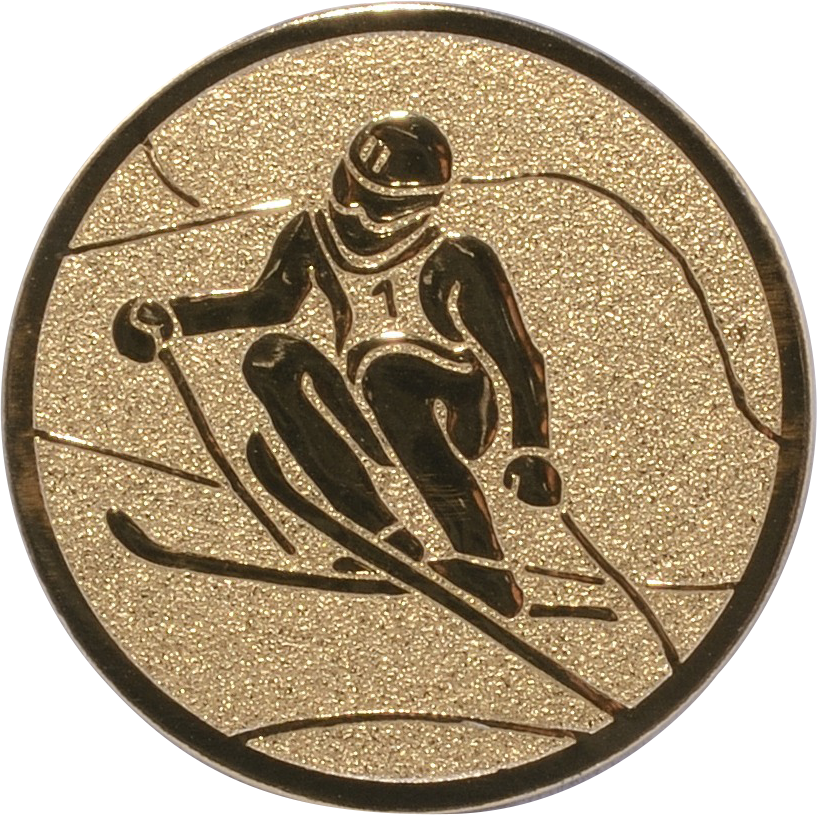 Emblem SKI ABFAHRT Ø 25 mm Gold