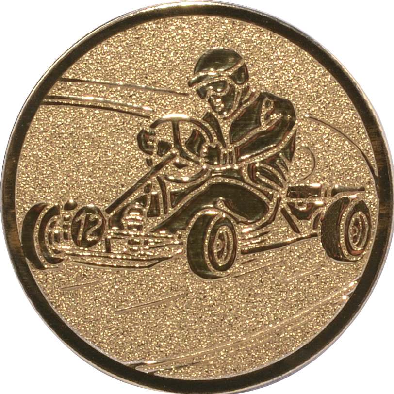 Emblem GO-KART Ø 25 mm Gold