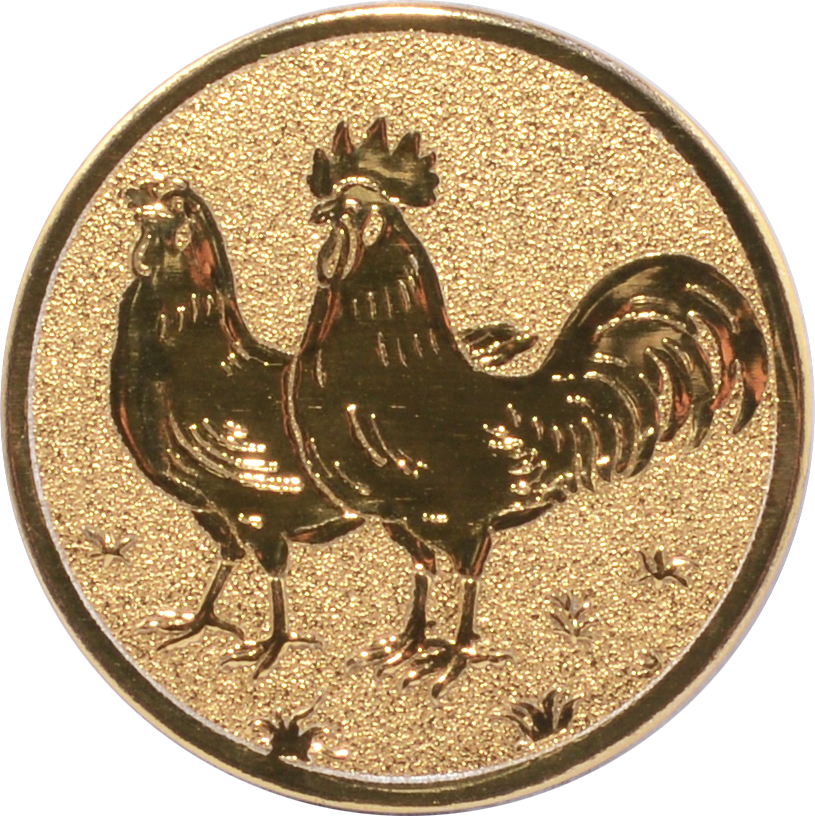 Emblem KLEINTIERZUCHT HÜHNER Ø 50 mm Gold