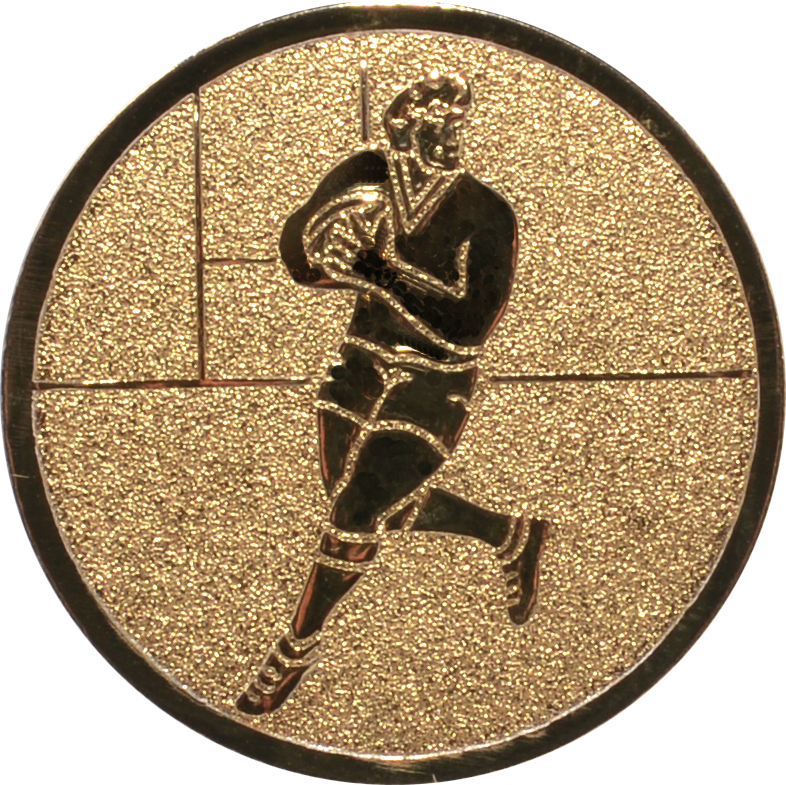 Emblem RUGBY Ø 25 mm Gold