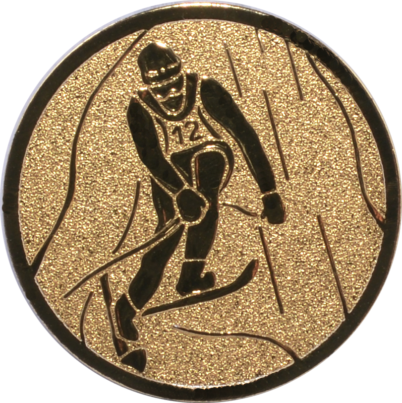 Emblem SKI SLALOM Ø 25 mm Gold