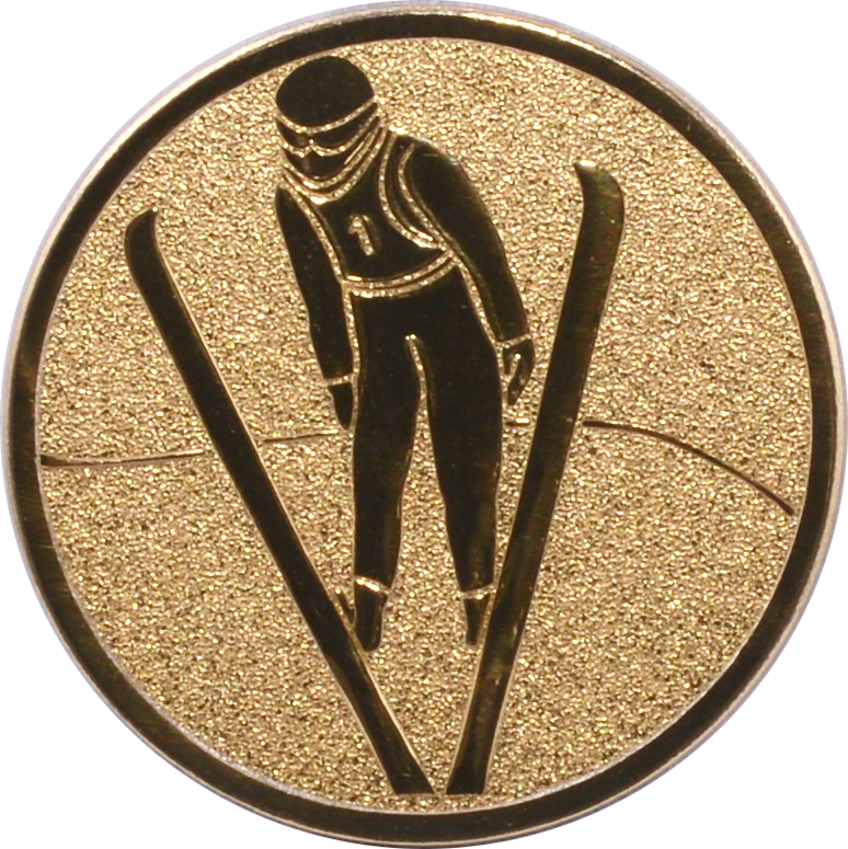 Emblem SKISPRINGEN Ø 50 mm Gold