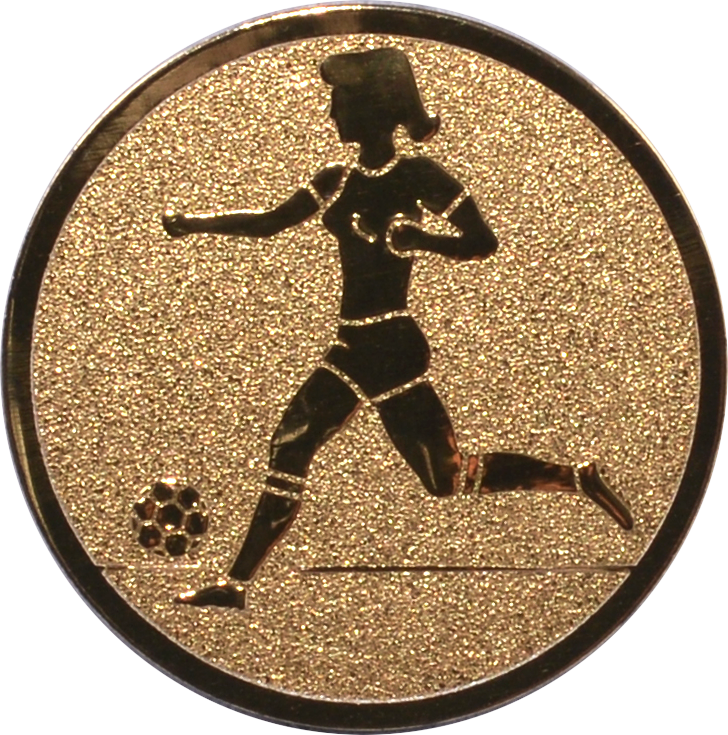 Emblem FUSSBALL DAMEN Ø 50 mm Gold