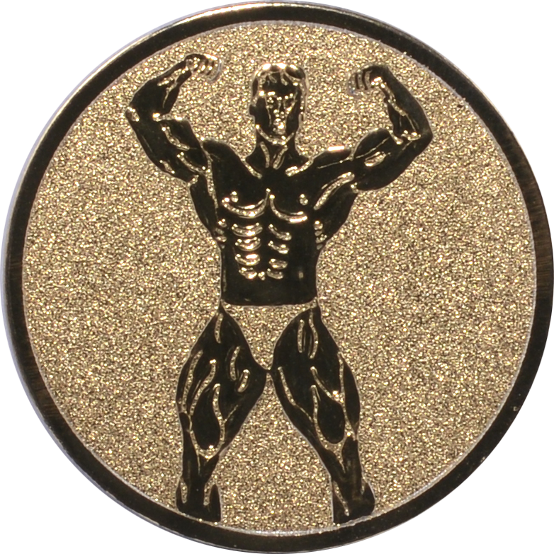 Emblem BODYBUILDING HERREN Ø 25 mm Gold