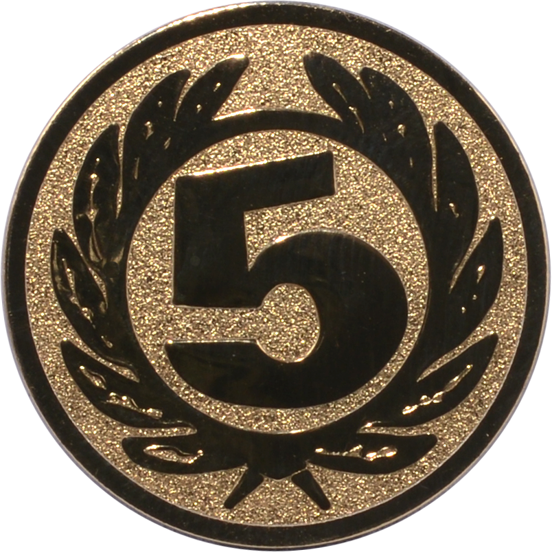 Emblem JUBILÄUMSZAHL 5 Ø 25 mm Gold