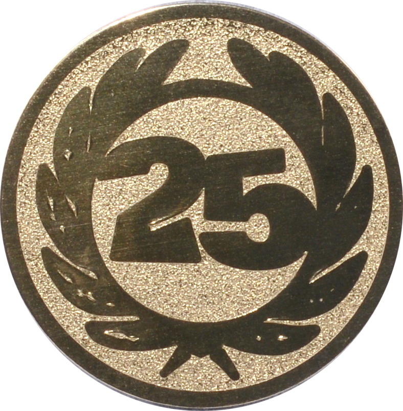 Emblem Jubiläumszahl 25 Ø 25 mm Gold