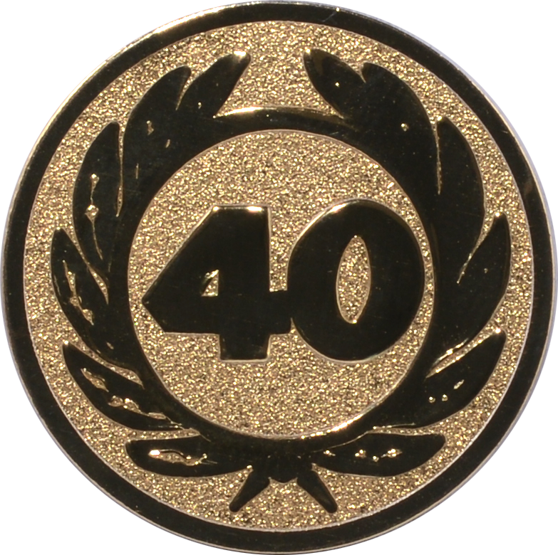 Emblem JUBILÄUMSZAHL 40 Ø 25 mm Gold