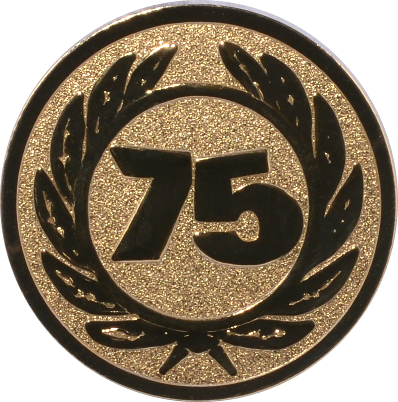 Emblem JUBILÄUMSZAHL 75 Ø 25 mm Gold