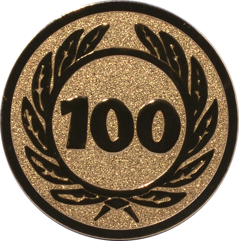 Emblem JUBILÄUMSZAHL 100 Ø 25 mm Gold