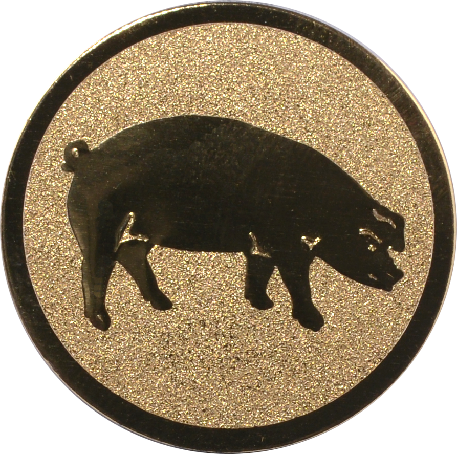 Emblem SCHWEIN Ø 25 mm Gold