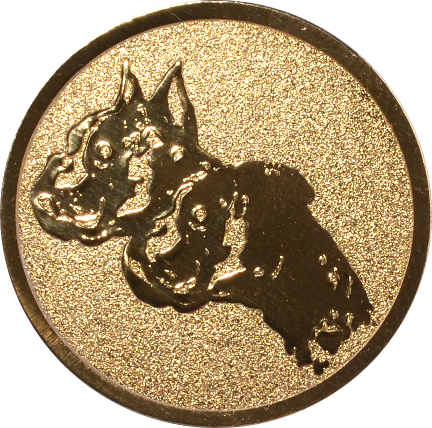 Emblem BOXERHUND Ø 25 mm Gold