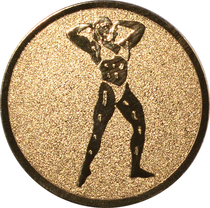 Emblem BODYBUILDING FRAUEN Ø 25 mm Gold