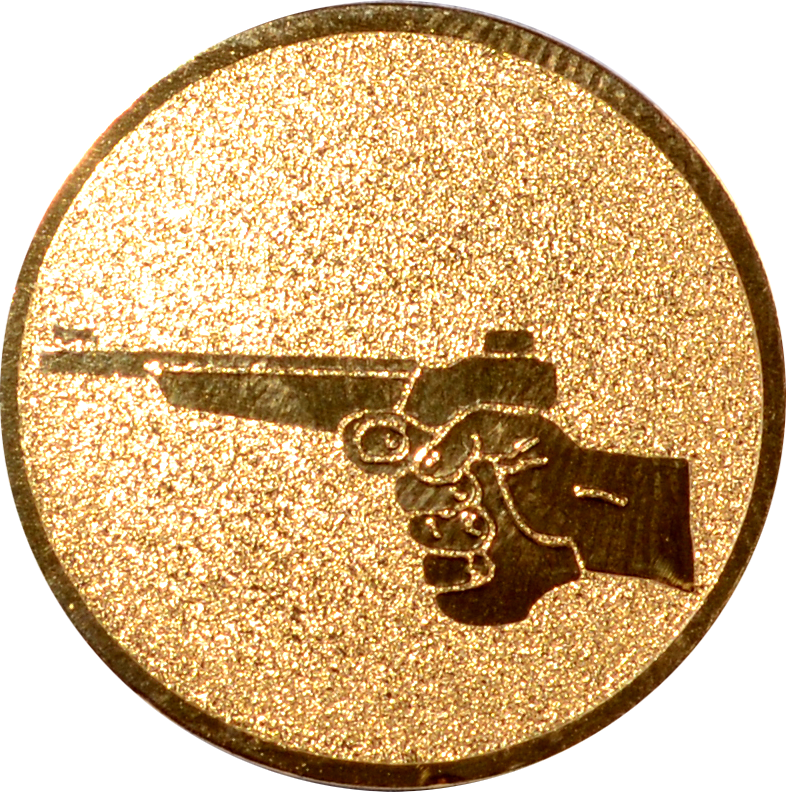 Emblem PISTOLE Ø 25 mm Gold