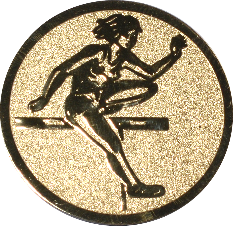 Emblem HÜRDENLAUF DAMEN Ø 25 mm Gold